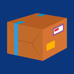 Parcel, box, illustration, vector, cartoon