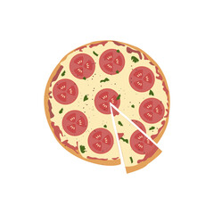 Delicious pizza. Vector illustration