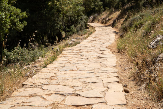 Old Path from coarse stone slabs, Crete