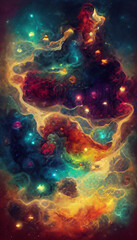 Map of City with Red Tiles. River in Cave. Card Deck. Game Art. Ui Kit with Magic Items. User Interface Elements with Frame. Concept Art Scenery. Book Illustration. Video Game Scene. Serious Digital.
