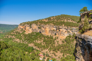 Landscape of the Serrania de Cuenca. Karst eroded by water and coniferous forests