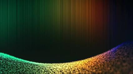 Christmas glowing rainbow wave of dust particles modern decoration design card, 3D motion seamless loop video background with place for your wish text.