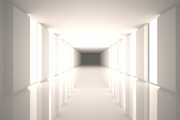 Digitally generated room with bright light