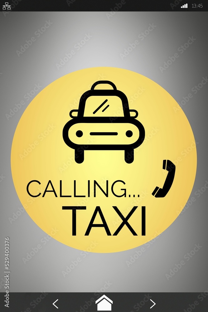 Poster vector image of taxi calling text with icon