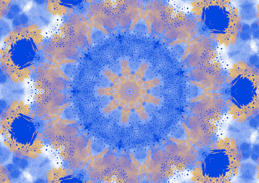 マンドラ風の個性的な模様　背景素材　０４