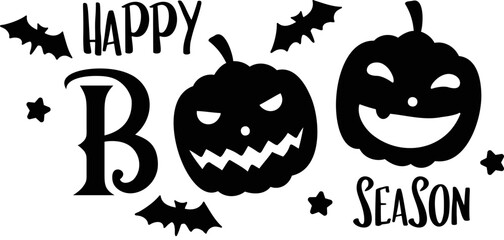 happy boo season lettering illustration