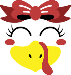 Hand Drawn turkey face illustration