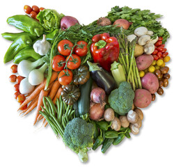Herz aus Gemüse. Vegan und vegetarisch Essen