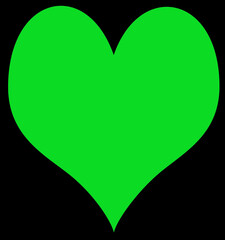 Green heart on black