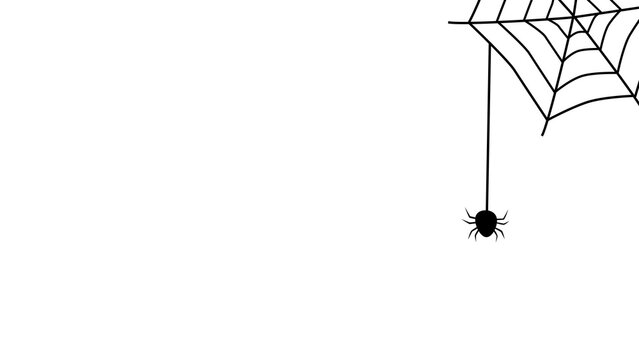 蜘蛛の巣とクモのフレームのイラスト