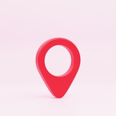 Web location point, red pointer. 3D rendering.