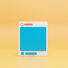 3D social media concept with frames. 3d rendering illustration
