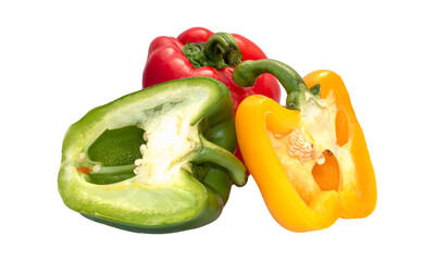 Bell pepper isolated on transparent background - PNG format.