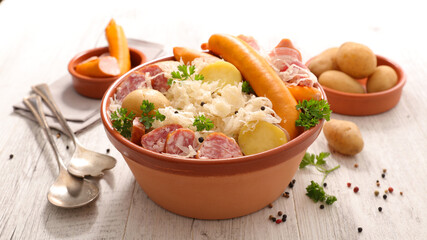 sauerkraut- cabbage with meats and potato