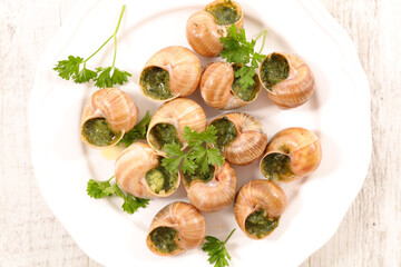 escargot de bourgogne- snail cooked with butter and parsley