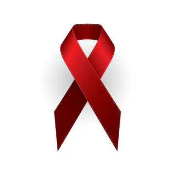 A red HIV and AIDS ribbon, support and sign or logo on a png, transparent and isolated or mockup background. A vector, illustration and design for health care, wellness and awareness