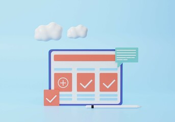 Business graphics tasks scheduling concept. 3d realistic rendering illustration.