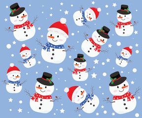 winter holiday New Year Christmas background snowman