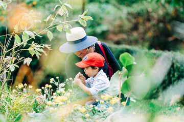 parent and child in the park