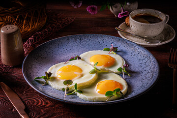 fried eggs on a plate