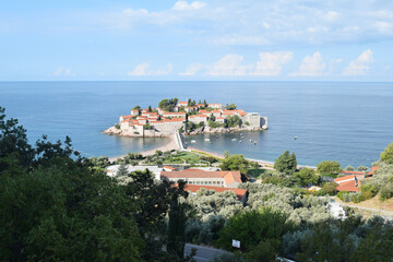Millionaires' Island in Montenegro in the Adriatic Sea. St. Stephen's Island