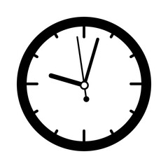 Símbolo tiempo. Icono con esfera de reloj simple aislada - obrazy, fototapety, plakaty