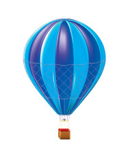 Colorful hot Air balloon isolated white background
