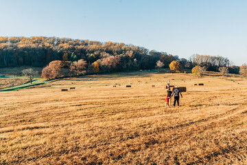 person walking in the field
