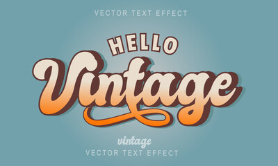 Retro, vintage text effect, editable 70s and 80s, Retro vintage and classic text style