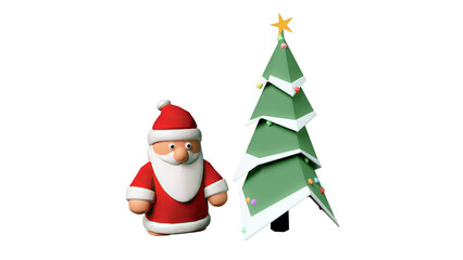 christmas tree and snowman on transparent background 4k