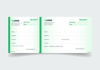  Payment paper slip with text space to add your identity and amounts. vector illustration