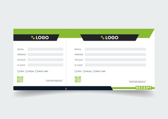  Payment paper slip with text space to add your identity and amounts. vector illustration