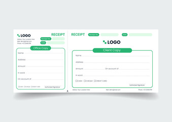  Payment paper slip with text space to add your identity and amounts. vector illustration