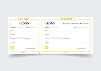  Payment paper slip with text space to add your identity and amounts. vector illustration