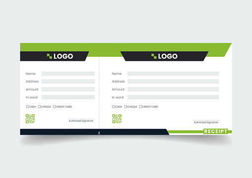  Payment paper slip with text space to add your identity and amounts. vector illustration