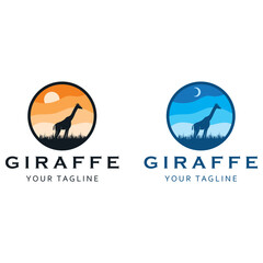 creative  giraffe logo with slogan template