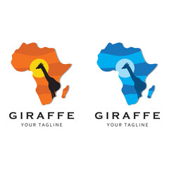 creative  giraffe logo with slogan template