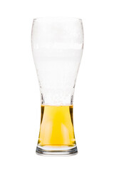 Half full beer glass