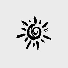 Drawing of the sun. vector hand drawn illustration in the style of a doodle