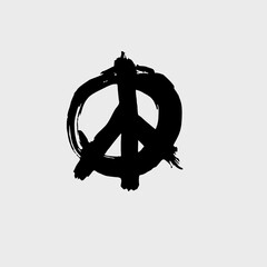 Doodle of Peace symbol, vector hand drawn illustration in the style of a doodle