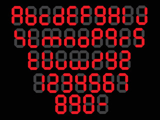 Letter LED red light alphabet element design