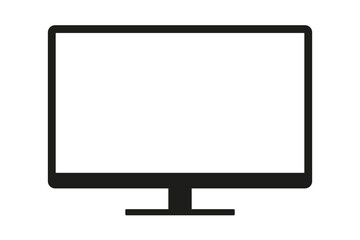 Computer monitor vector icon. Big empty screen flat vector illustration
