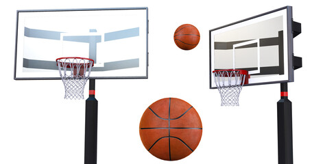 basketball hoop and ball on transparent background 4k © EA09 Studio