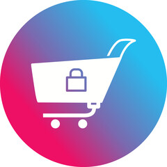 Unique Locked Cart Vector Icon