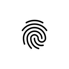 Finger print vector icon isolated on white background