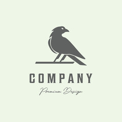 bird logo vintage icon minimalist design animal illustration