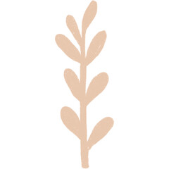 Simple linear plant flower leaf. Hand drawn botanical illustrations
