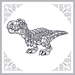 Tyrannosaurus rex zentangle arts isolated on white background