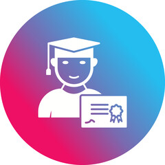 Unique Receiving Diploma Vector Icon
