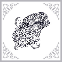 Tyrannosaurus rex zentangle arts isolated on white background